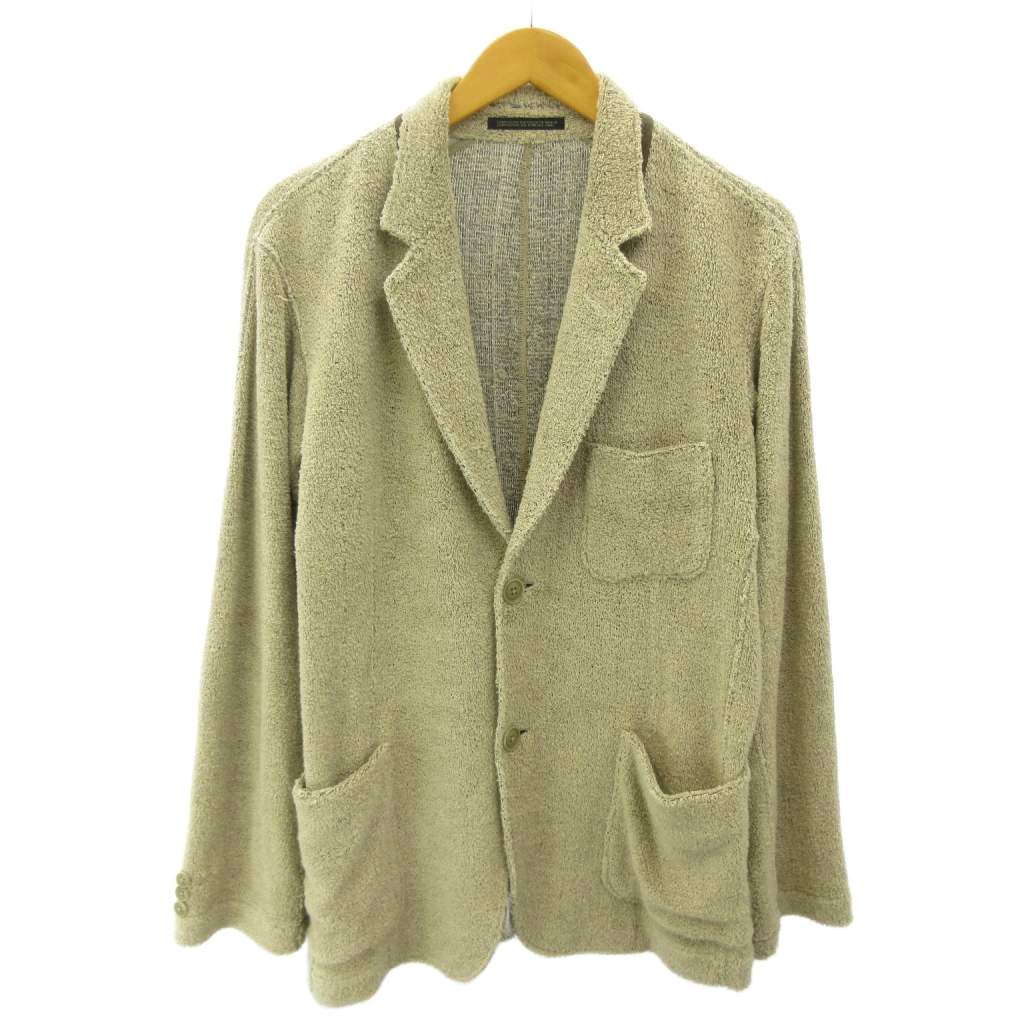 【中古】ヨウジヤマモトコスチュームドオム YOHJI YAMAMOTO COSTUME D\u0027HOMME 美品 テーラードジャケット 背抜き 2B 麻 リネン 2 ベージュ HU-J88-351 0605 メンズ 【ベクター 古着】 260605