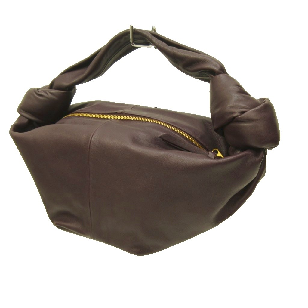 【中古】ボッテガヴェネタ BOTTEGA VENETA ダブルノット ミニ ハンドバッグ トップハンドル ラムレザー グレープ 629635 レディース 【ベクトル 古着】 260530｜ブランド古着ベクトルプレミアム店