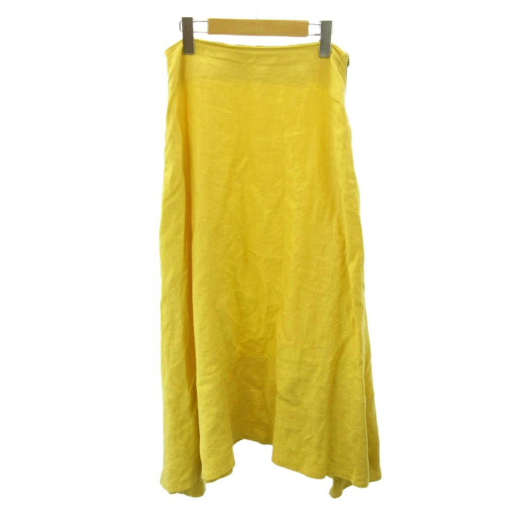 【中古】マディソンブルー MADISONBLUE 18SS フレアスカート 麻 リネン ロング丈 2 黄 イエロー 0625 レディース 【ベクトル 古着】 260625｜ブランド古着ベクトルプレミアム店