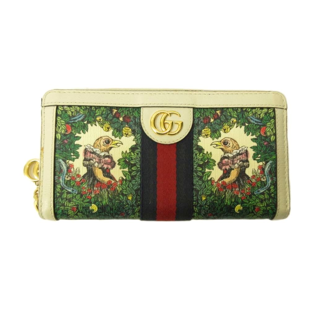 【中古】グッチ GUCCI &times; ヒグチユウコ コラボ オフィディア 長財布 ウォレット ラウンドファスナー レザー 白 ホワイト 523154 0716 レディース 【ベクトル 古着】 260716｜ブランド古着ベクトルプレミアム店
