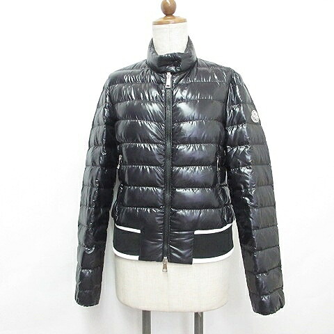 【中古】モンク軌跡 MONCLER エレヴァン EREVAN 上衣 落ち込む上衣 遊撃手 照明ランプ色合い ナイロン 肋材 伝達ルート 黒いこと 黒 白いこと 白 0 レディース 【ベクター 古着】 211218