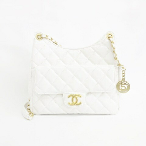 【中古】シャネル CHANEL ホーボーバッグ ショルダーバッグ マトラッセ チェーン店 ココマーク 白いこと 白 ゴールド ☆AA★ レディース 【ベクター 古着】 250620