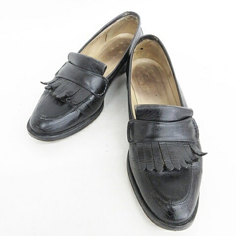 【中古】グッチ GUCCI vintage old 置き目毛皮 フリンジローファー スリッポン なめし革 革靴 黒いこと 黒 36C ☆AA★ レディース 【ベクター 古着】 251031