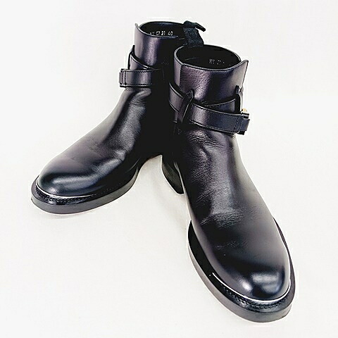 【中古】クリスチャンディオール Dior EVIDENCE BOOTS JODHPUR BUCKLE ジョッパー バックルブーツ ブーツ なめし革 黒いこと 黒 40 ☆AA★ メンズ 【ベクター 古着】 251204