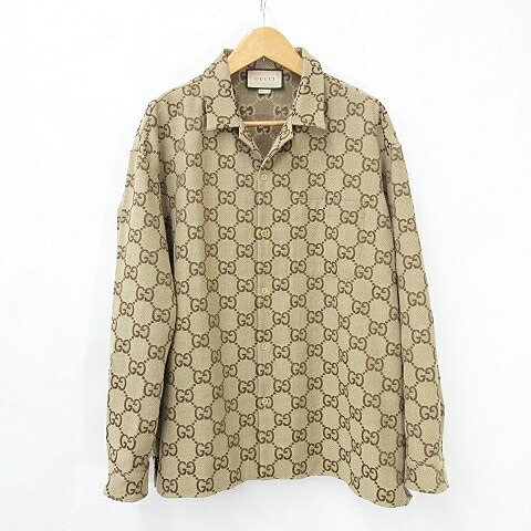 【中古】グッチ GUCCI マキシ GG帆布 プルオーバー GG柄 770426 ZAHT5 大層らしい大きさ 赤銅色 駱駝 茶 64 メンズ 【ベクター 古着】 251225