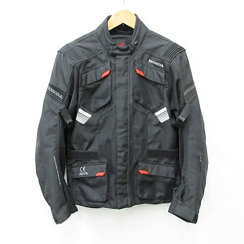 【中古】ホンダ HONDA オートバイ バイクウエア ジャケット プロテクトミドルメッシュジャケット OSYEJ-33G ジップアップ ロゴ 黒 ブラック LL メンズ 【ベクトル 古着】 260311|ブランド古着ベクトルプレミアム店