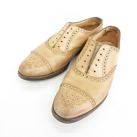 【中古】エドワードグリーン EDWARD GREEN ドレスシューズ ビジネスシューズ 革靴 レザーシューズ メダリオン ブラウン 9/9.5E メンズ 【ベクトル 古着】 260312