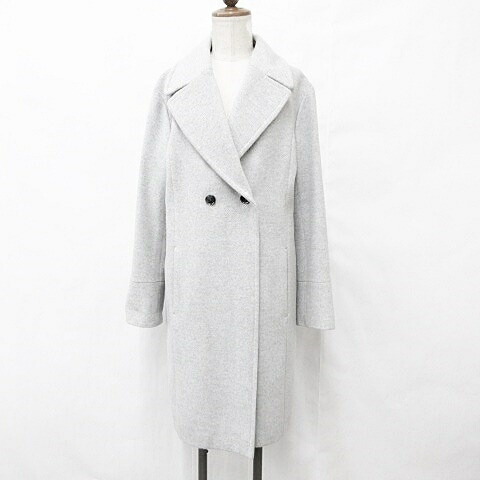 【中古】リフレクト Reflect コート ロング テーラーカラー ダブル 毛 アンゴラ混 グレー 9 レディース 【ベクトル 古着】 260312｜ブランド古着ベクトルプレミアム店