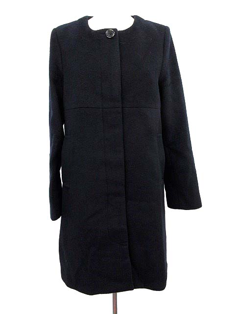 【中古】イエナ スローブ IENA SLOBE SLB 厚地の外套 否色合い ロング 絨毛混 38 紺 米国海軍 /KH ● レディース 【ベクター 古着】 180628 ブランド名古着ベクター割り増し金店 レディースファッション-コート・ジャケット