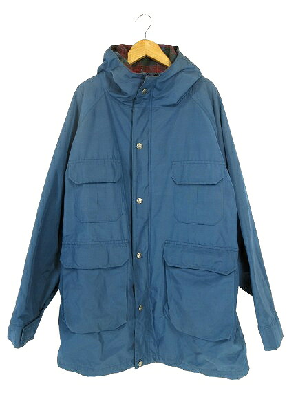 【中古】ウールリッチ WOOLRICH マウンテン パーカー 無地 裏地 チェック サイズ L ブルー系 QQQ メンズ 【ベクトル 古着】 260215