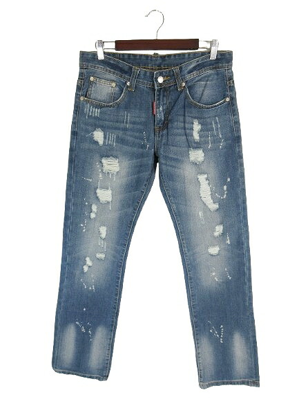【中古】ディースクエアード DSQUARED2 ズボン下 ジーンズ デニム ジーパン ロング 不都合産業 無地 インディゴ 大きさ33 QQQ メンズ 【ベクター 古着】 260604