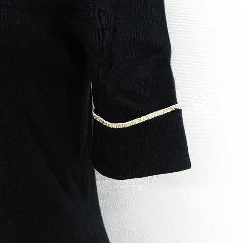 中古 ジューシークチュール Juicy Couture ニット ワンピース 半袖 タートルネック ミニ丈 裾プリーツ ロゴプレート コットン ウール混 黒 Us S レディース ベクトル 古着 septicin Com