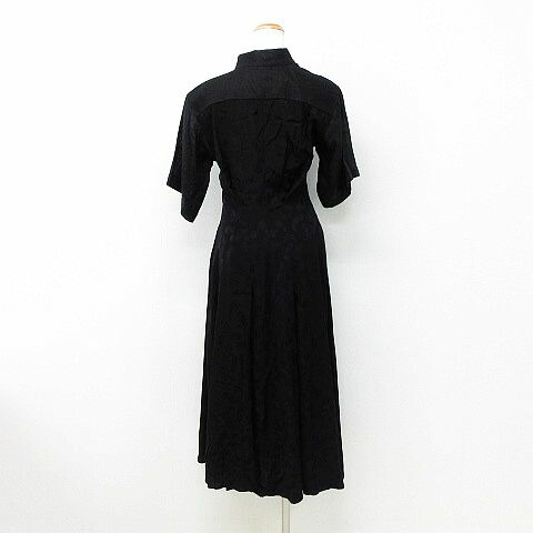 中古 ロエベ Loewe ワンピース 着物 五min捩り ミモレ丈 翅性分 タック 非対称 変ちくりんマティエール リネン混 黒色家筋 32 レディース ベクタ 古着 2107 Yhuu Com Br
