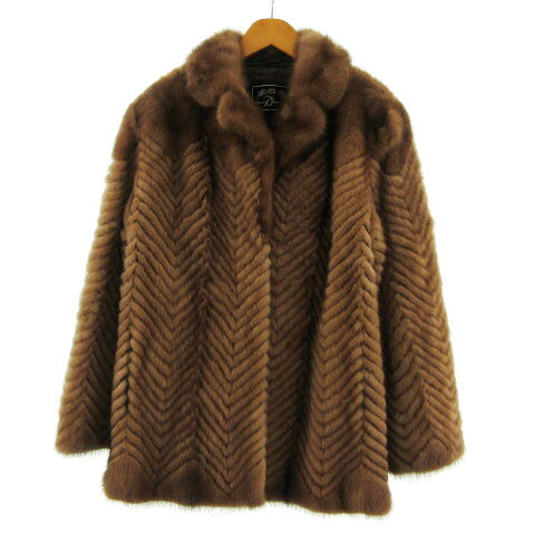 【中古】サガミンク SAGA MINK 厚地の外套 アウター 獣の皮 ミンクのコート 赤銅色 茶 13 レディース 【ベクター 古着】 210820