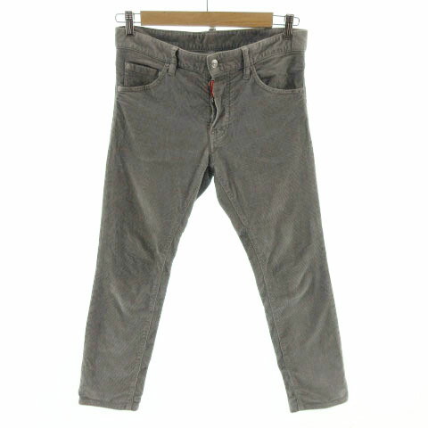 【中古】ディースクエアード DSQUARED2 パンツ テーパード コーデュロイ イタリア製 グレー 46 メンズ 【ベクトル 古着】 220625