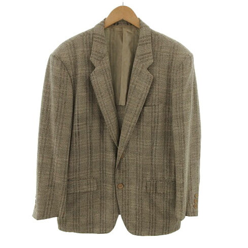 【中古】イッセイミヤケメン ISSEY MIYAKE MEN ジャケット テーラードカラー シングル 2B シルク混 総柄 ベージュ ブラウン 茶 M メンズ 【ベクトル 古着】 230306｜ブランド古着ベクトルプレミアム店 7,957円