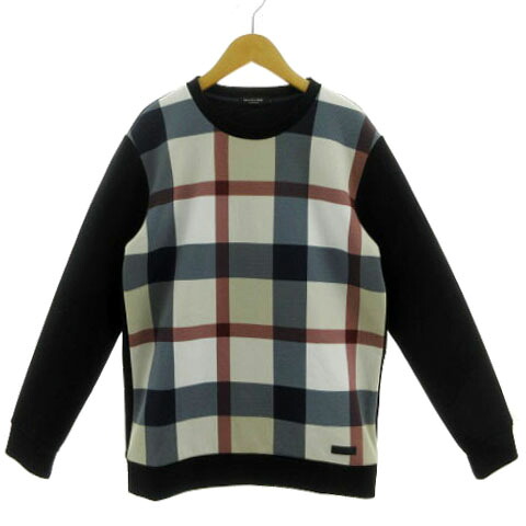 【中古】ブラックレーベルクレストブリッジ BLACK LABEL CRESTBRIDGE トレーナー スウェット ボンディング 51P31-230-42 長袖 裏起毛 クレストブリッジチェック ブラック 黒 ホワイト 白 ネイビー 紺 ベージュ レッド 赤 M メンズ 【ベクトル 古着】 240823｜ブランド古着ベクトルプレミアム店