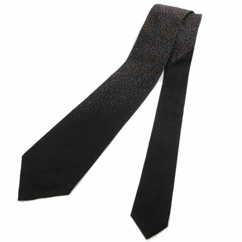 【中古】ドミニクフランス Dominique France ドミニックフランス ネクタイ フランス製 総柄 ブラック 黒 マルチカラー メンズ 【ベクトル 古着】 240224
