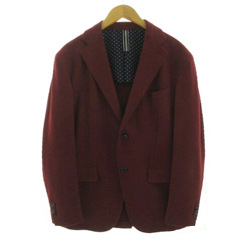 【中古】エトネ ETONNE 上衣 Flanne.Jana 日本製出どころ テーラードカラー シングル 2B 起毛 羊毛 赤いこと系 赤系 M メンズ 【ベクター 古着】 241129