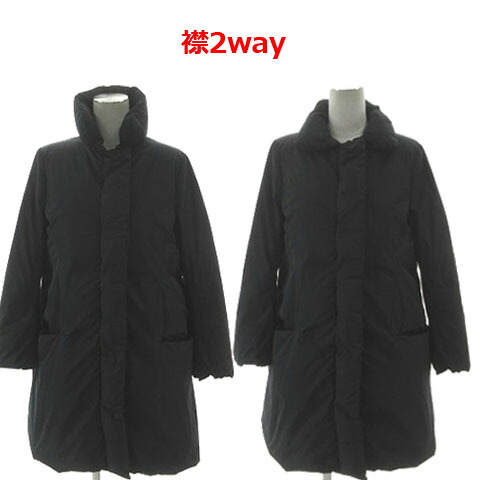 【中古】ジルサンダー JIL SANDER ダウンコート Aライン ダブルジップ イタリア製 ネイビー 濃紺 34 レディース 【ベクトル 古着】 250703