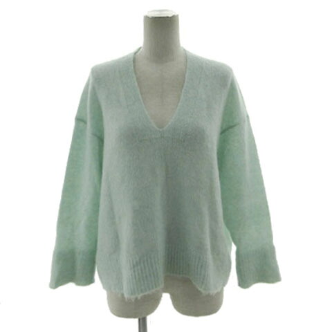 【中古】マカフィー MACPHEE トゥモローランド MOHAIR STRETCH Vネックプルオーバー 12-02-74-02611 シャギーニット 長袖 サックス S レディース 【ベクトル 古着】 250703｜ブランド古着ベクトルプレミアム店