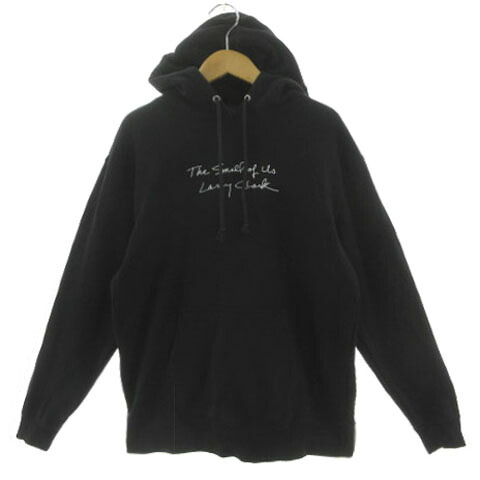 【中古】ラリークラーク エストネーション Larry Clark for ESTNATION Logo Print Hoodie 72-234-13-070093 スウェット プルオーバー コットン ブラック 黒 L メンズ 【ベクトル 古着】 250617