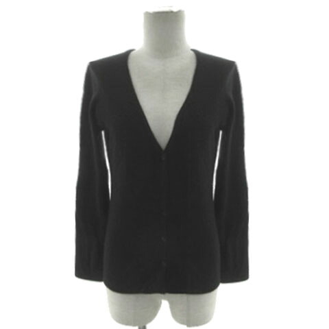 【中古】22オクトーブル 22 OCTOBRE カシミヤシャギーニットカーディガン 53355247 長袖 カシミヤ100％ ブラック 黒 2 レディース 【ベクトル 古着】 251105