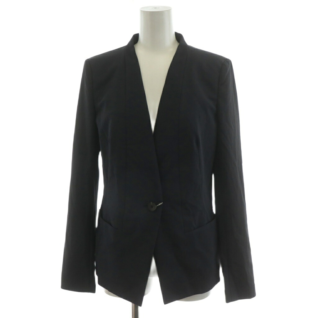 【中古】未使用品 エポカ EPOCA 19SS 24 TWENTY FOUR JACKET Cool ノーカラージャケット シングル 42 紺 ネイビー M5E14-160-28 /AN24 レディース 【ベクトル 古着】 251028｜ブランド古着ベクトルプレミアム店