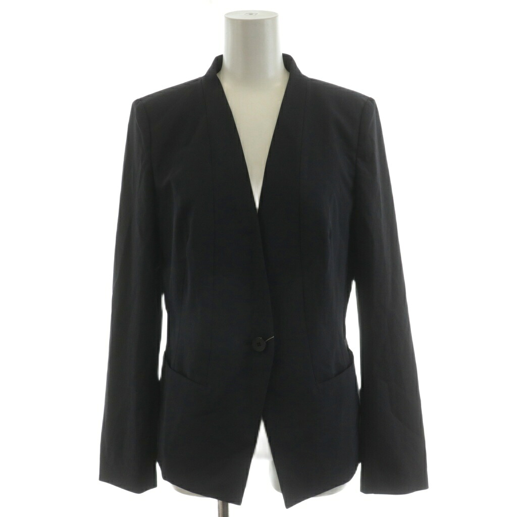 【中古】未使用品 エポカ EPOCA 19SS 24 TWENTY FOUR JACKET Cool ノーカラージャケット シングル 42 紺 ネイビー M5E14-160-28 /AN23 レディース 【ベクトル 古着】 251028｜ブランド古着ベクトルプレミアム店