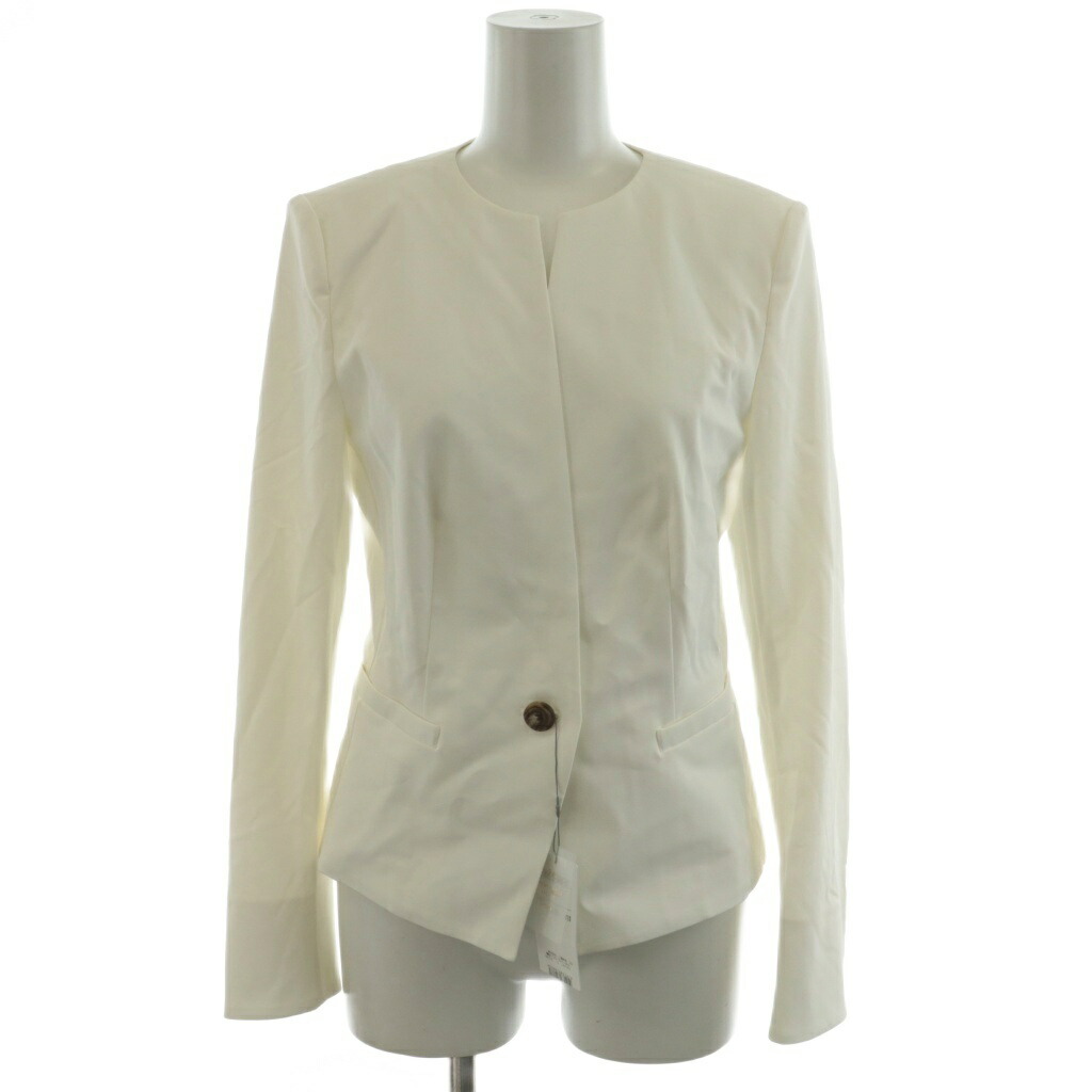 【中古】未使用品 エポカ EPOCA 2020SS 24 TWENTY FOUR JACKET Cool ノーカラージャケット シングル 40 白 ホワイト M5E15-360-01 /AN48 レディース 【ベクトル 古着】 251024