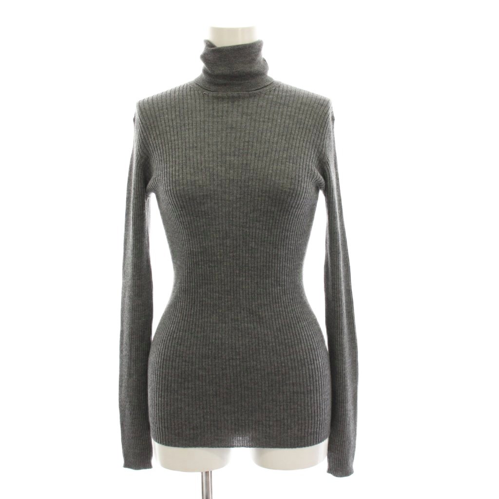【中古】プラダ PRADA プルオーバー 肋筋 編み物 タートルネック 長袖 薄墨色 /YM ■BM レディース 【ベクター 古着】 260216