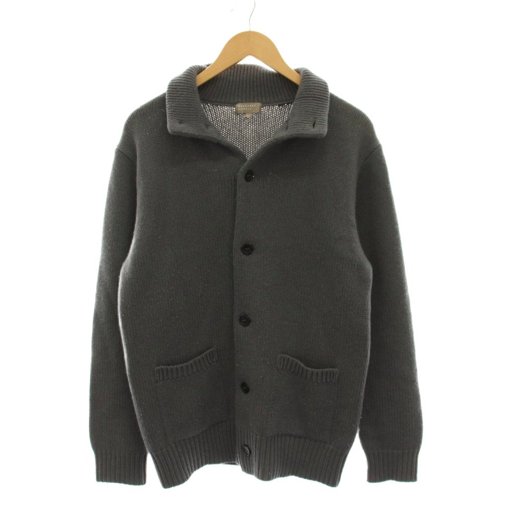【中古】マーガレットハウエル MARGARET HOWELL ジレー 編み物 長袖 L 薄墨色 /YM ■NI メンズ 【ベクター 古着】 260324