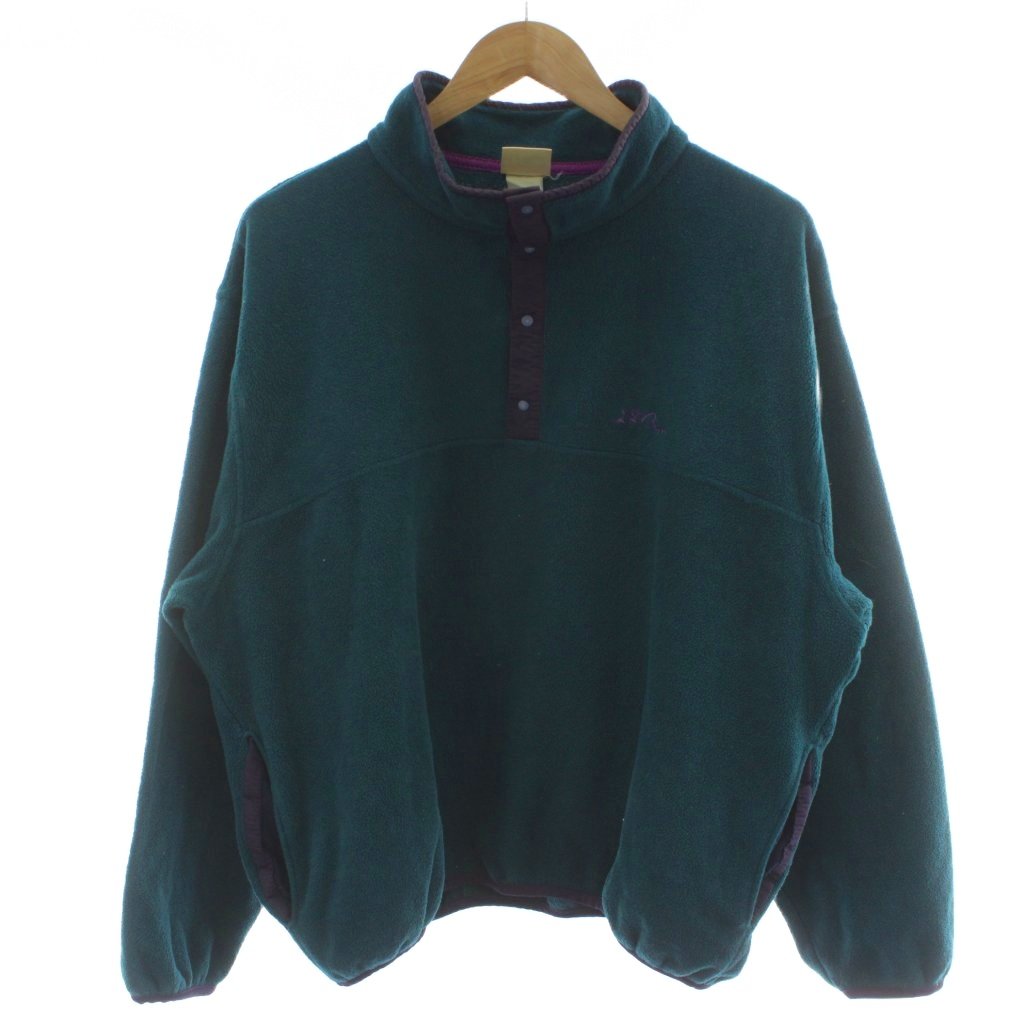 【中古】エルエルビーン L.L.BEAN 90s ヴィンテージ フリース プルオーバー 緑 グリーン 長袖 ハーフボタン /GG ■NI メンズ 【ベクトル 古着】 260326