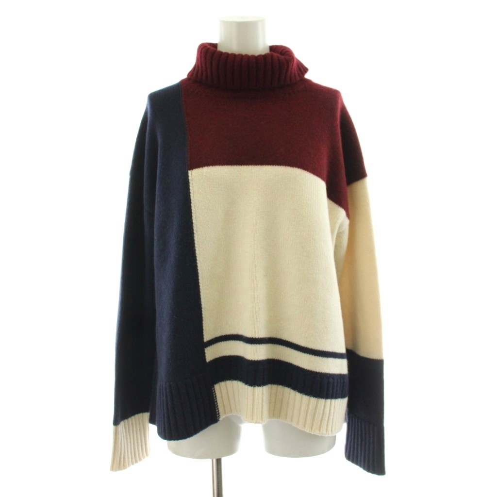 【中古】ジルサンダー JIL SANDER 22AW 編み物 ティーシャツ 長袖 ハイネック カシミール 30 白 白いこと 紺 米国海軍 ボルドーワイン J02GP0031 /KU ■BM レディース 【ベクター 古着】 260507