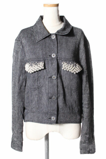 中古 グレース準位 Grace Class 18ss ヤッケ パール 下げ翼 リネン 36 詐欺師 黒人 Yy0513 レディース ベクトル 古着 中古 グレースクラス Grace Class 18ss ジャケット パール フラップ リネン 36 黒 ブラック Yy0513 レディース ベクトル