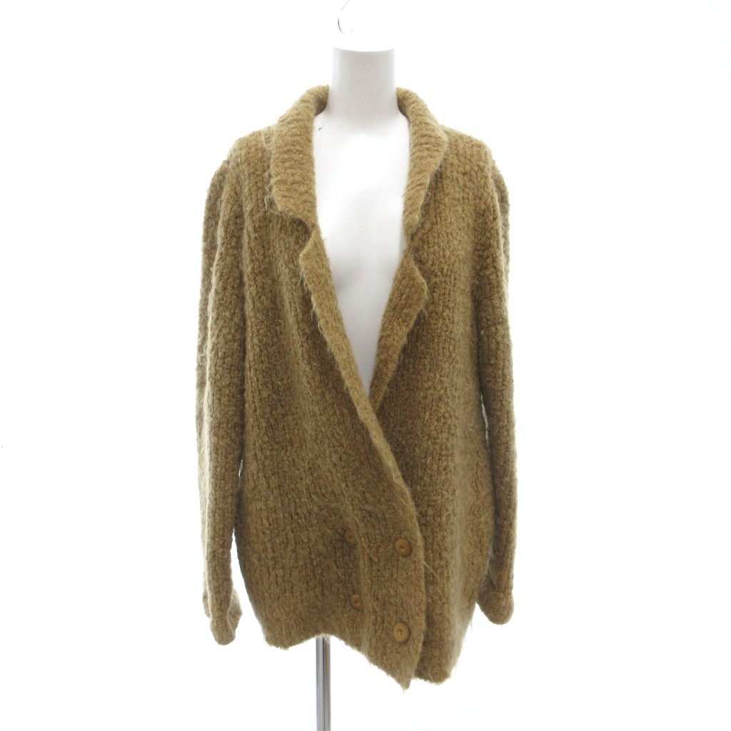 【中古】ダックス DAKS 美品 ニットジャケット ウールコート ショート丈 L ブラウン キャメル /MG ■ECG001 レディース 【ベクトル 古着】 260312
