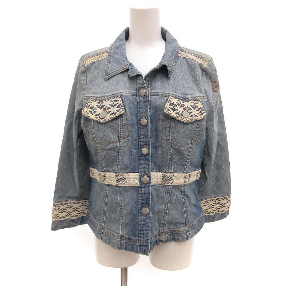【中古】クリスチャンラクロワ ジーンズ CHRISTIAN LACROIX jeans デニムジャケット ジージャン ブルゾン 44 インディゴブルー /JS ■ECG003 レディース 【ベクトル 古着】 260323