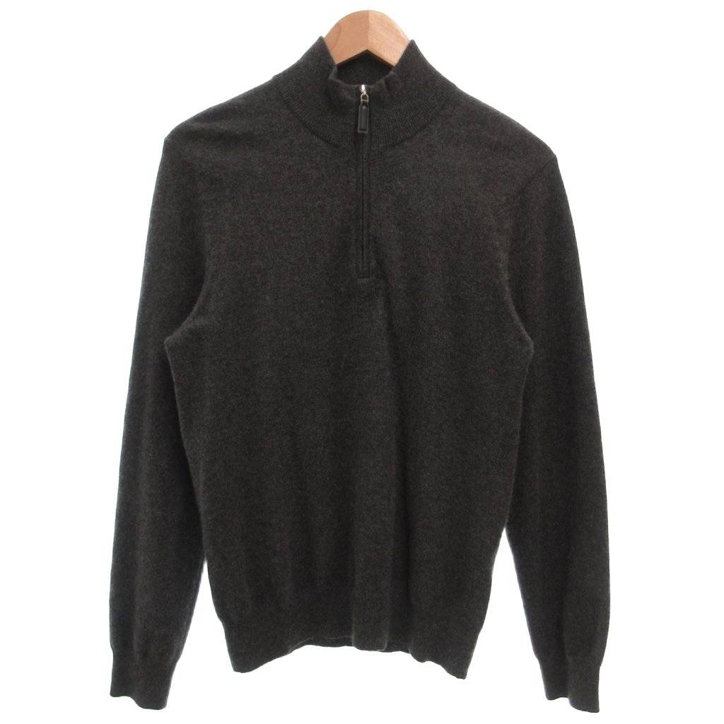 【中古】ユニクロ UNIQLO 美品 old ハーフジップニット セーター カシミヤ M スタンドネック グレー /KB ■ECG004 メンズ 【ベクトル 古着】 260409