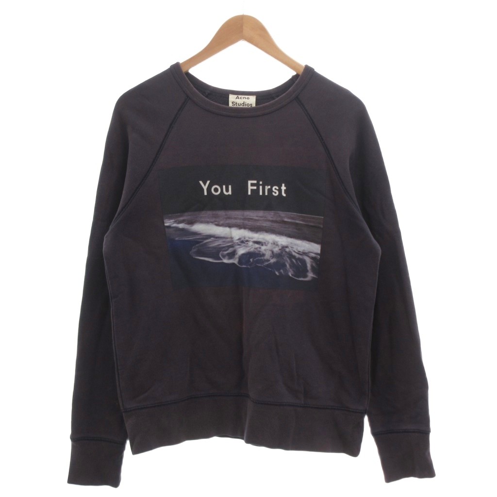 【中古】アクネ ストゥディオズ Acne Studios スウェットシャツ XS 紺 ネイビー 写真プリント ラウンドネック 長袖 /SC ■ECF004 メンズ 【ベクトル 古着】 260430｜ブランド古着ベクトルプレミアム店 8,284円