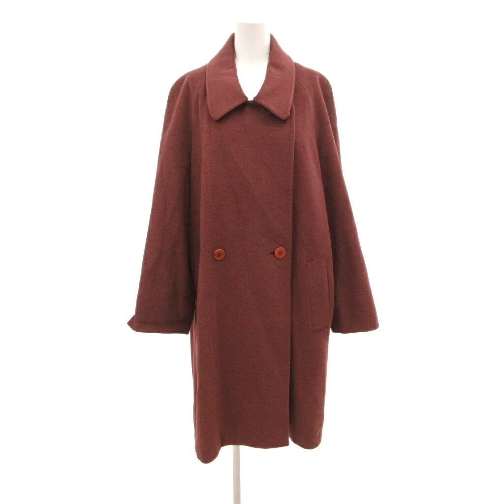 【中古】アクアスキュータム AQUASCUTUM 美品 バルマカーンコート 赤 レッド ダブルブレスト ミドル丈 /IL ■ECG005 レディース 【ベクトル 古着】 260528｜ブランド古着ベクトルプレミアム店
