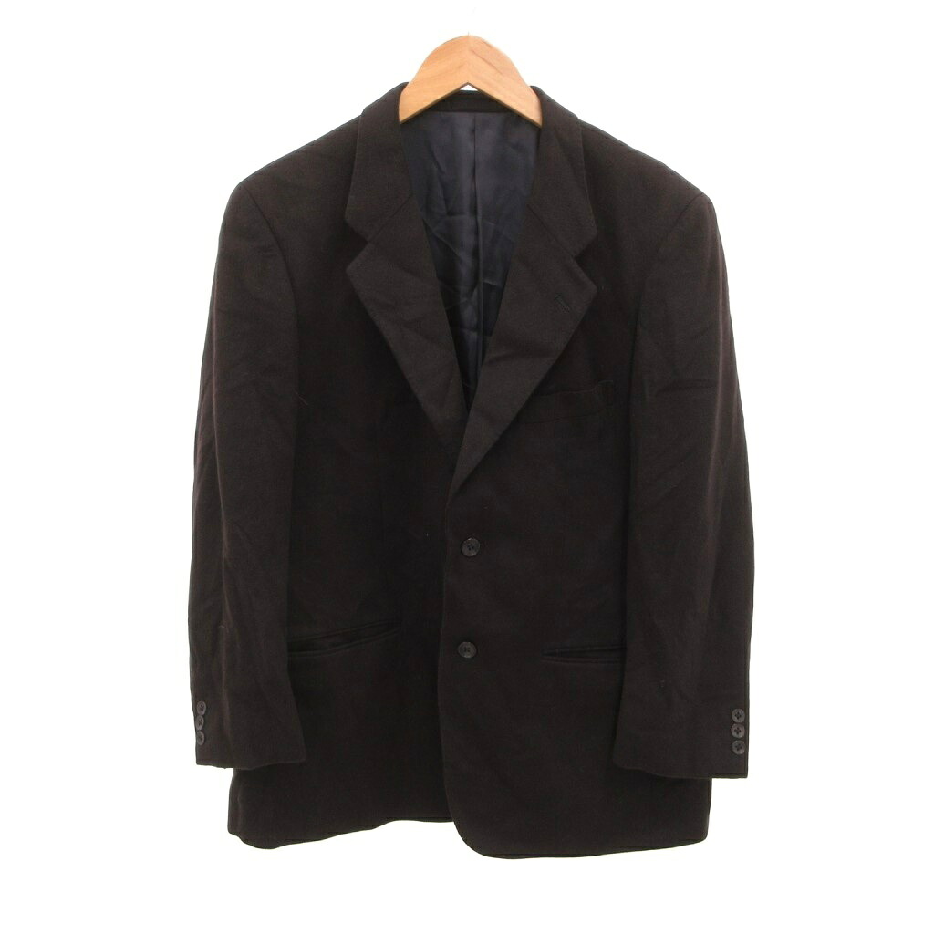 【中古】ノーブランド PURE CASHMERE テーラードジャケット Lanificio del Casentino生地 黒 ブラック ノッチドラペル 2つボタン /IL ■ECG005 メンズ 【ベクトル 古着】 260528｜ブランド古着ベクトルプレミアム店