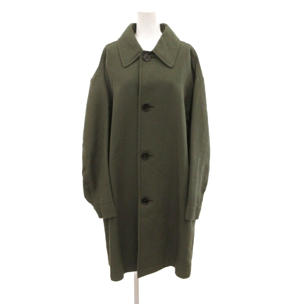 【中古】マルニ MARNI ステンカラーコート コットン 上着 40 緑 グリーン ロング丈 /IL ■ECG005 レディース 【ベクトル 古着】 260528|ブランド古着ベクトルプレミアム店
