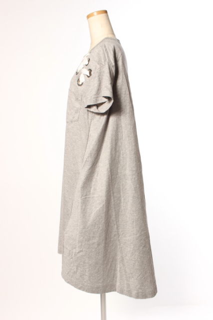 絶対一番安い サカイ Sacai 18ss ワンピース 半袖 ひざ丈 レースアップ コットン 1 グレー T0419 レディース ベクトル 古着 最も優遇 Erieshoresag Org