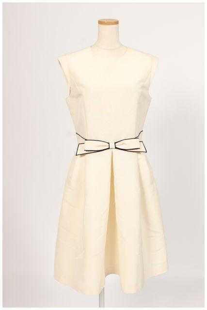 正規激安 中古 デイジーリンフォーフォクシー Daisy Lin For Foxey ワンピース ひざ丈 ノースリーブ フレア リボン 38 白 ホワイト Mm0424 レディース ベクトル 古着 流行に Blisspharm Com