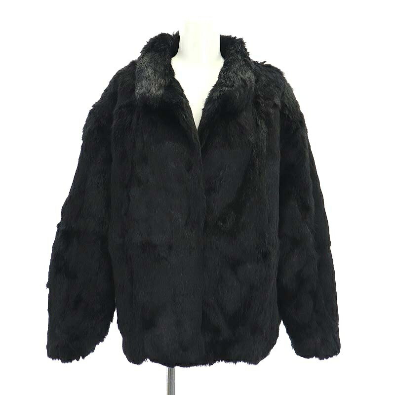 vintage フランス毛皮 リアルファー ラビット 大きいサイズ ブラック 4658468868f32fcc6503818b5621ed