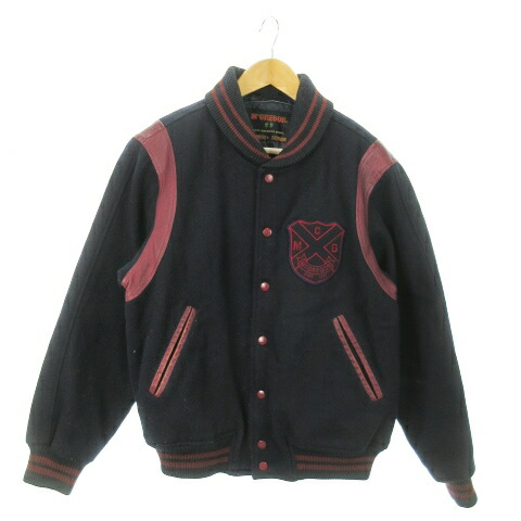 McGREGOR スタジャン　レザージャケット　古着　ブルゾン　長袖　L 中古・古着通販】McGREGOR (マクレガー) スタジャン ネイビー