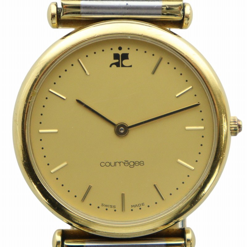 レア★稼働品★Courreges　クレージュ　手巻き　レディース時計 クレージュ courreges ラウンドフェイス バングルウォッチ 4N20