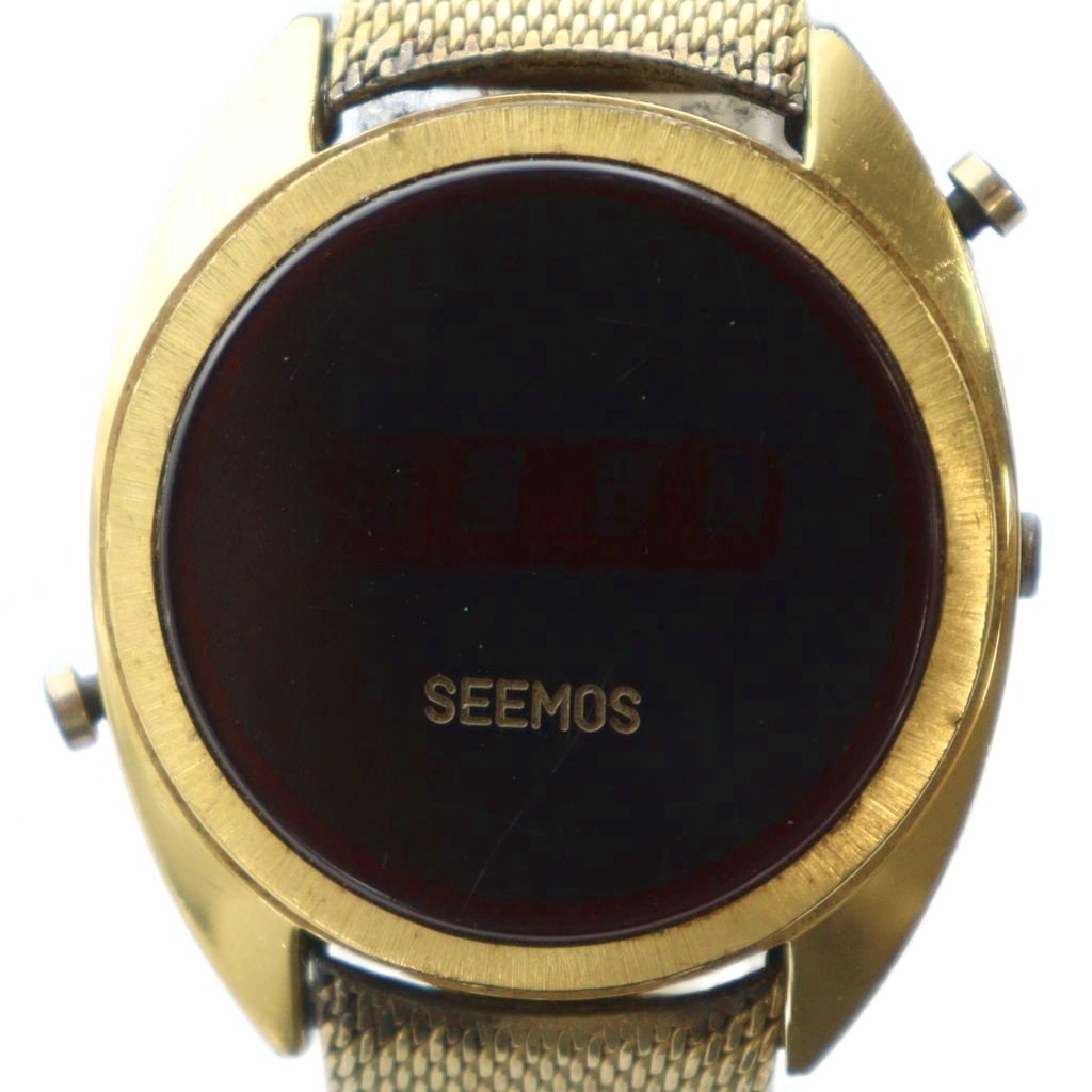 【中古】シーモス SEEMOS ジャンク品 DIGITIME 腕時計 デジタイム ヴィンテージ アンティーク ウォッチ クォーツ デジタル ゴールドカラー 金色 ■GY11 /MQ メンズ 【ベクトル 古着】 250924
