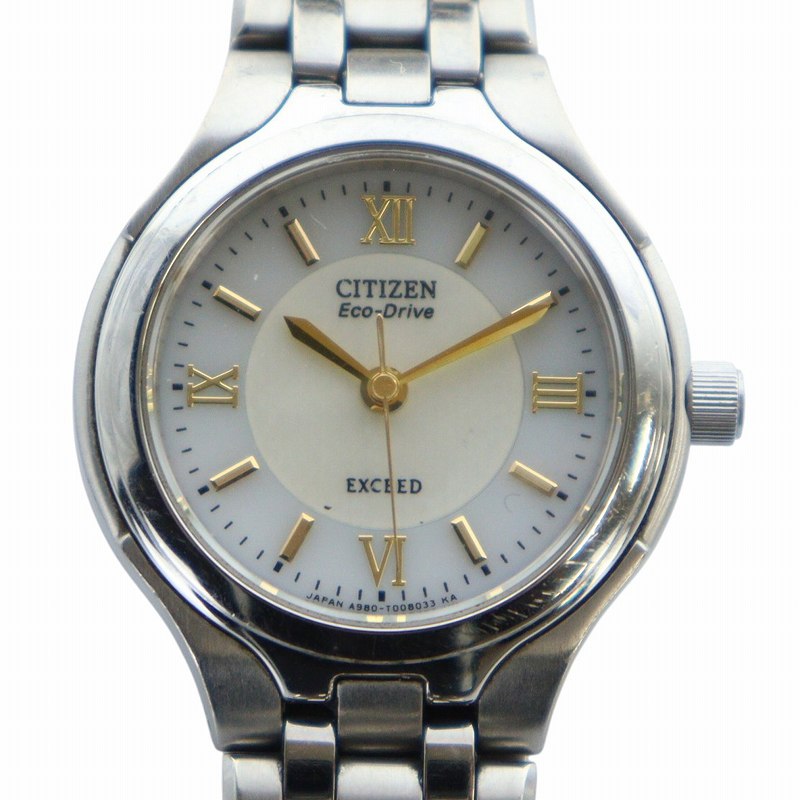 稼働品　CITIZEN エクシード　シェル文字盤　トノー　電波ソーラー 稼働 良品 CITIZEN EXCEED エコドライブ 電波ソーラー メンズ