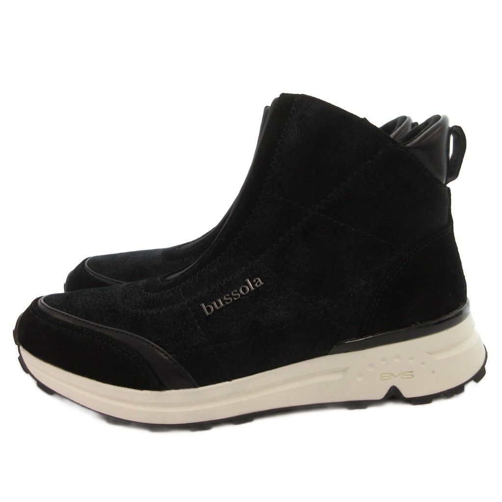 【未使用品】bussola/ハイカットスニーカー/size37/黒/サイドジップ 未使用品】bussola/ハイカットスニーカー/size37/黒/サイド